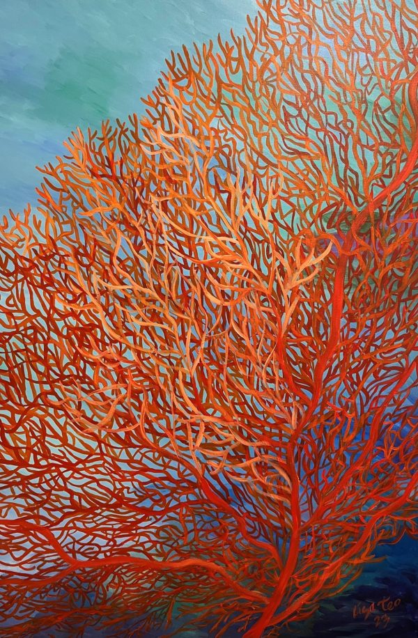 Orange Coral, 2023, Acrylic on canvas, 120cm x 80cm